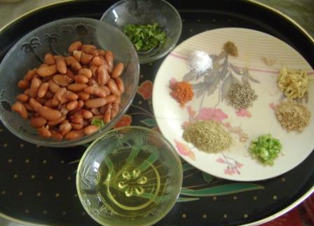 Ingredients for Jeera Rajma